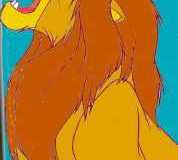 Adult Simba roaring